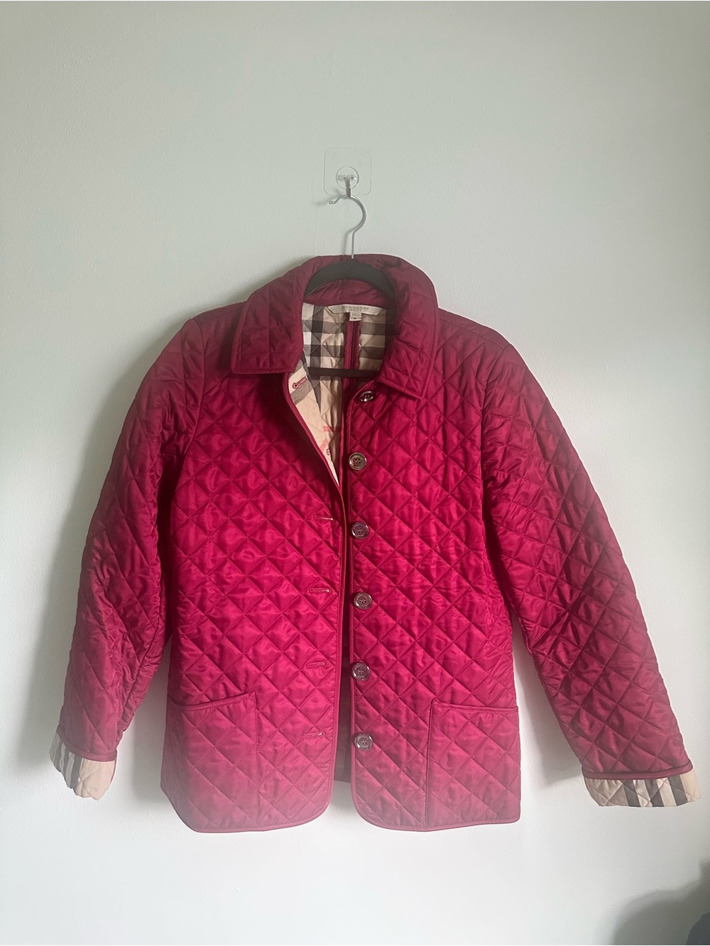 Burberry Woman's Quilted Wine-Red Puffer Jacket